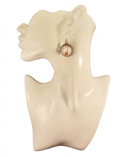 Preview: Giraffen Ohrringe Vintage Optik Glas Cabochon